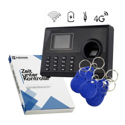 Set: Zeiterfassungsgerät TimeLok-400 mit 15 RFID-Schlüsselanhängern 125 kHz und E-Book „Zeit unter Kontrolle“
