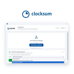ClockSum – Auswahl der Pausenberechnung